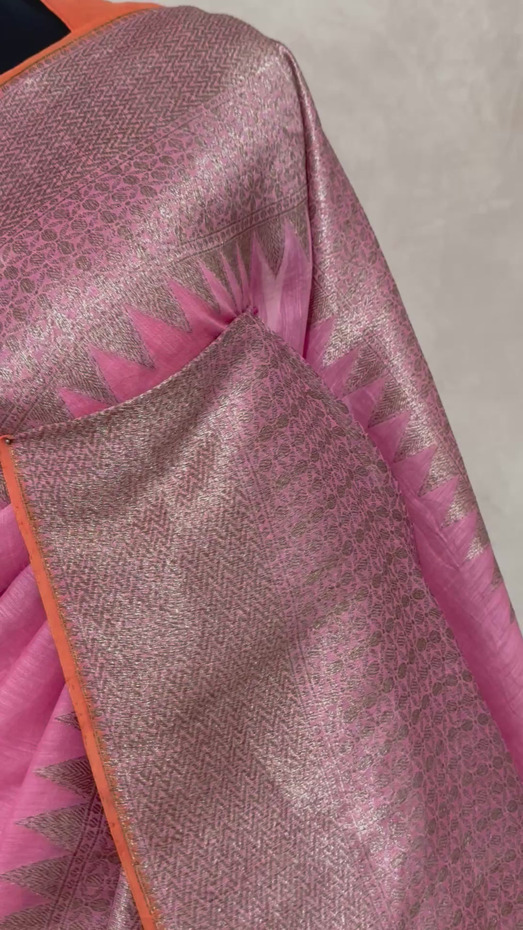 Linen banarsi saree with stitched blouse
