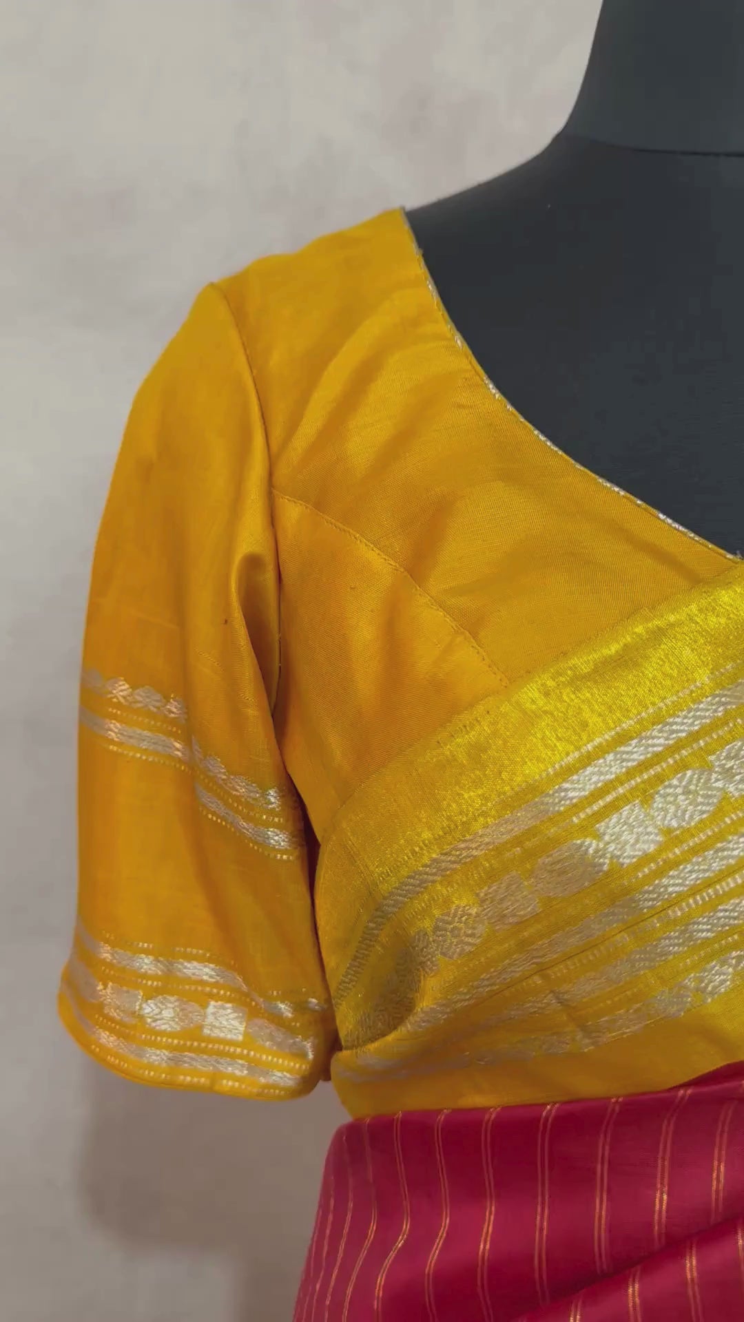 Handloom gadwal pure silk saree with tissue border and stitched blouse