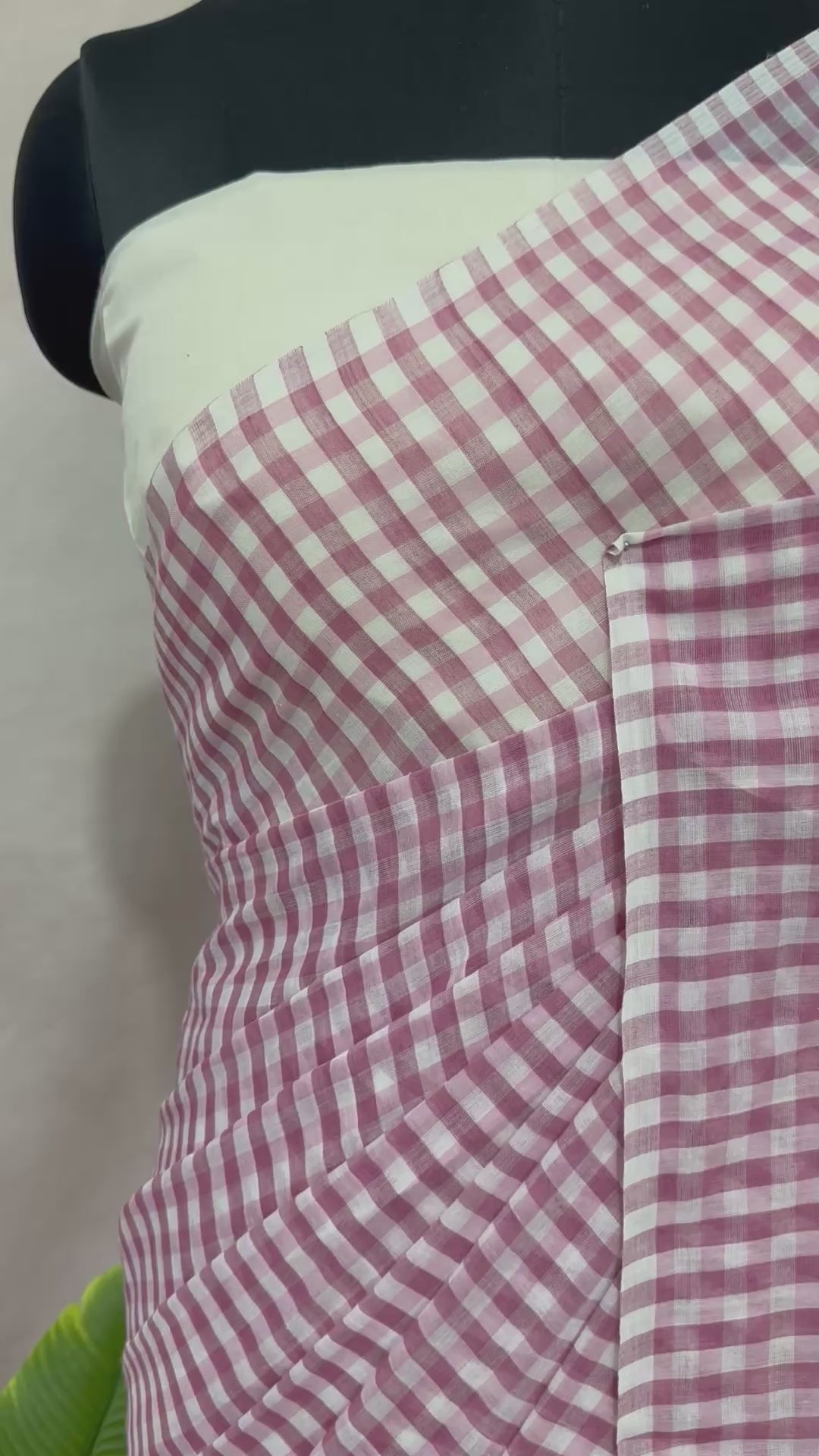 Mul cotton check saree