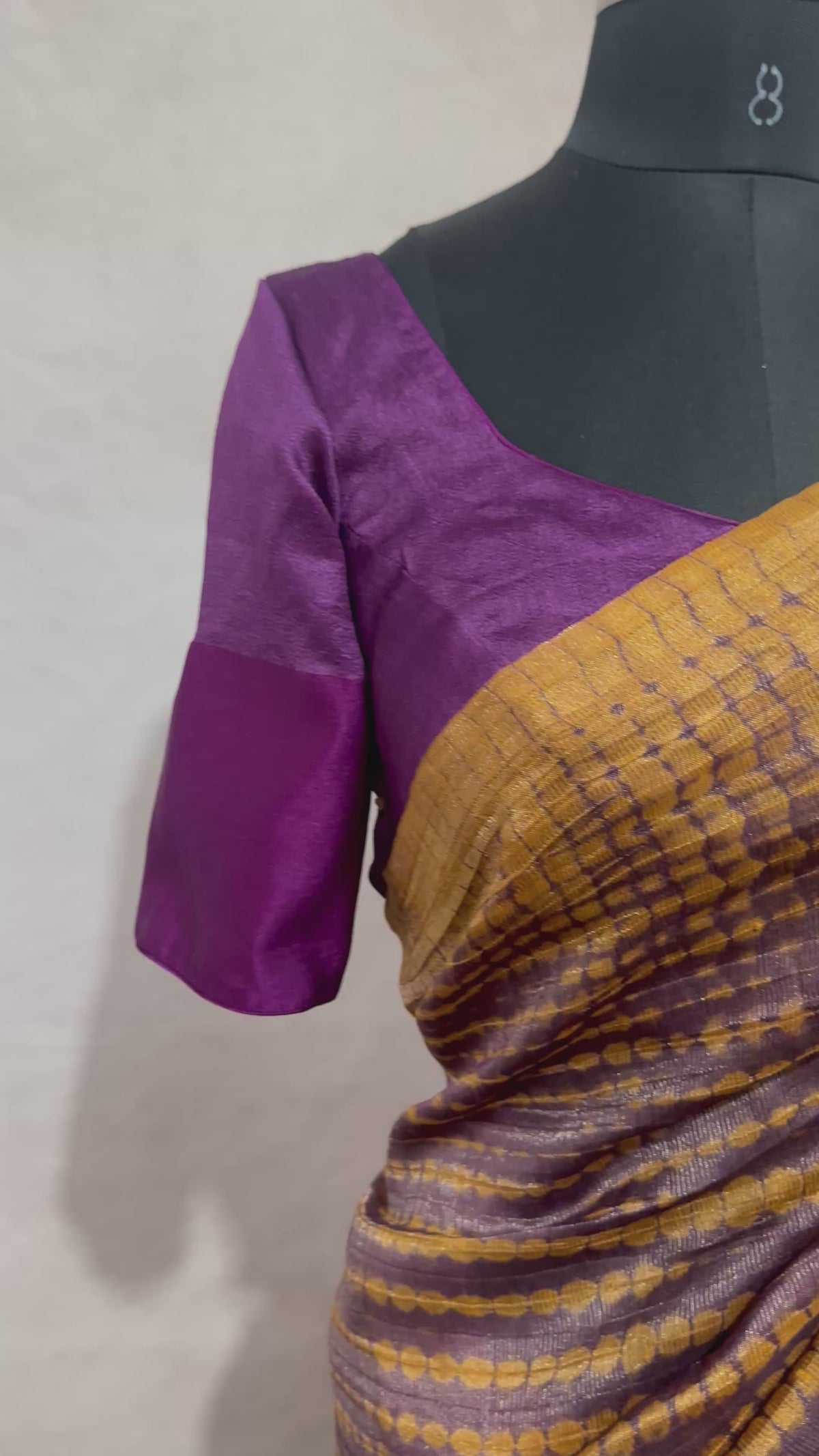 Tissue tussar silk saree shibori dye, with stitched blouse