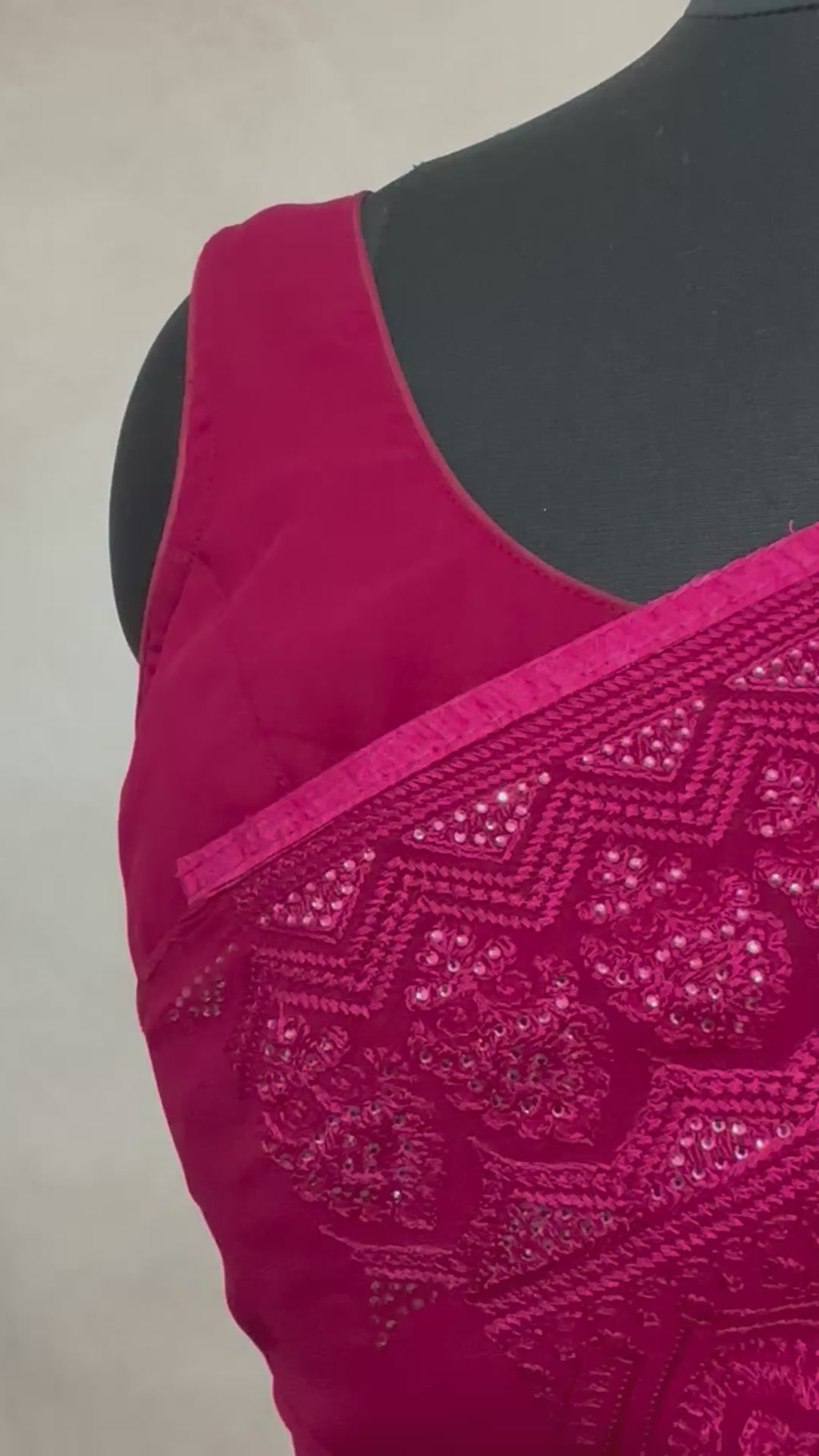 Organza chikankari saree with stitched blouse