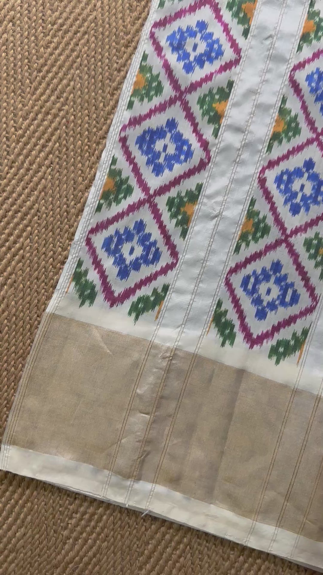 Blue Ikkat handloom saree