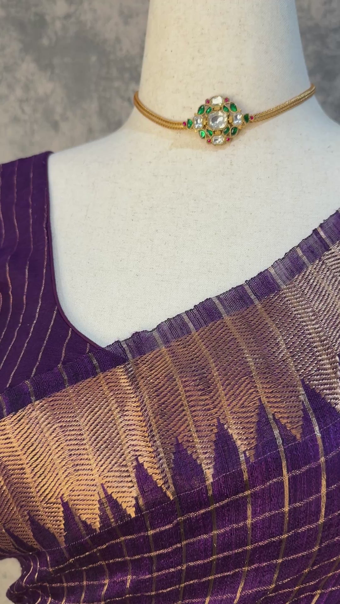 Pure handloom matka silk saaree with stitched blouse