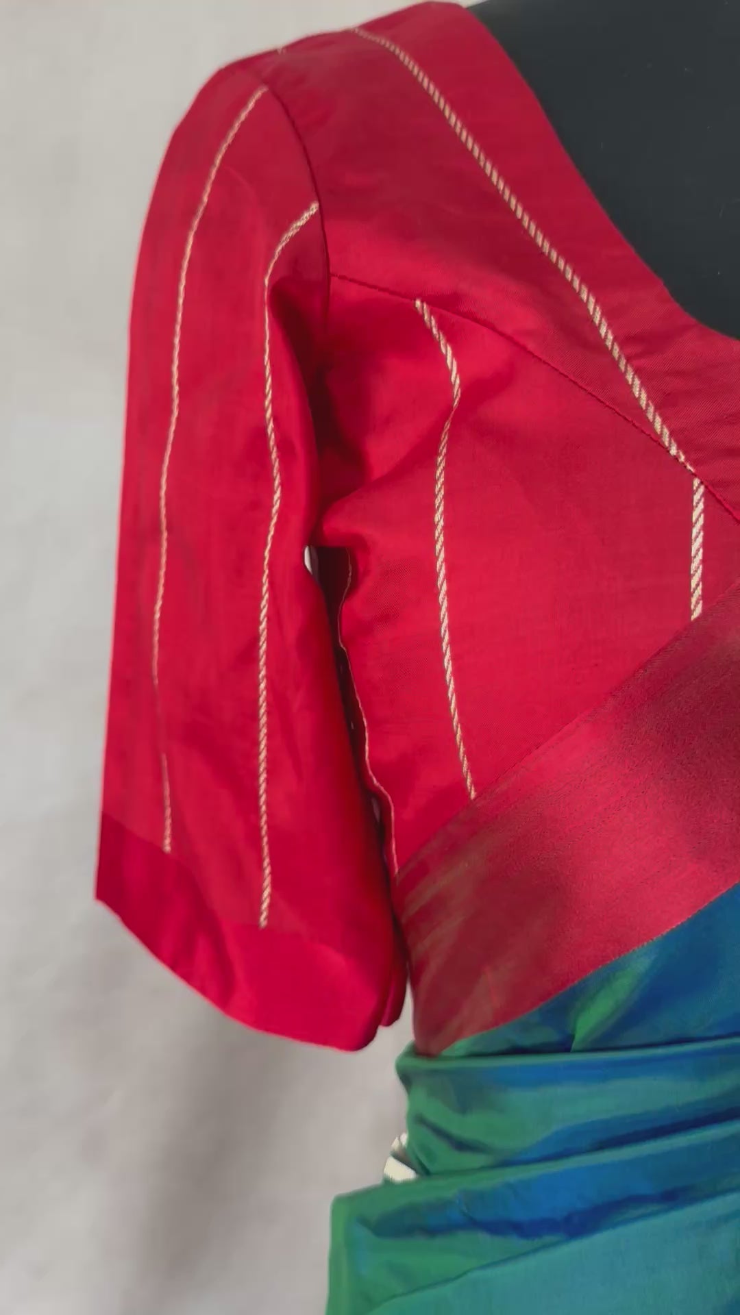 Pure katan banarsi saree with stitched blouse