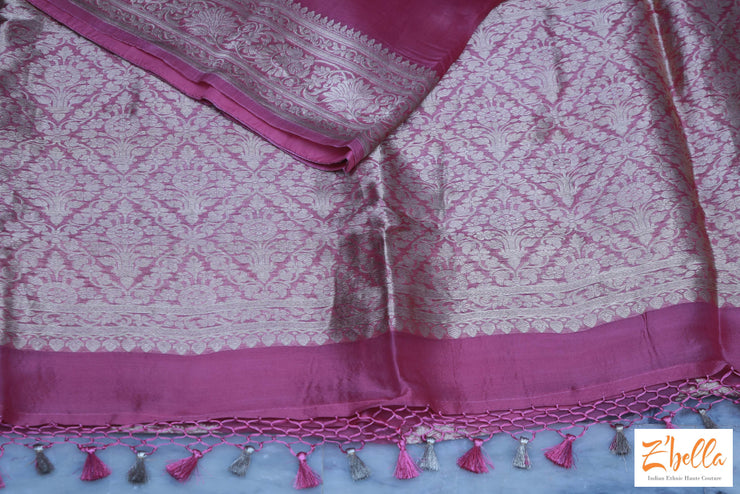 Pure Kora Banarsi Saree With Stitched Blouse Saree