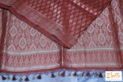 Pure Soft Katan Brocade Silk Saree With Stitched Blouse Saree