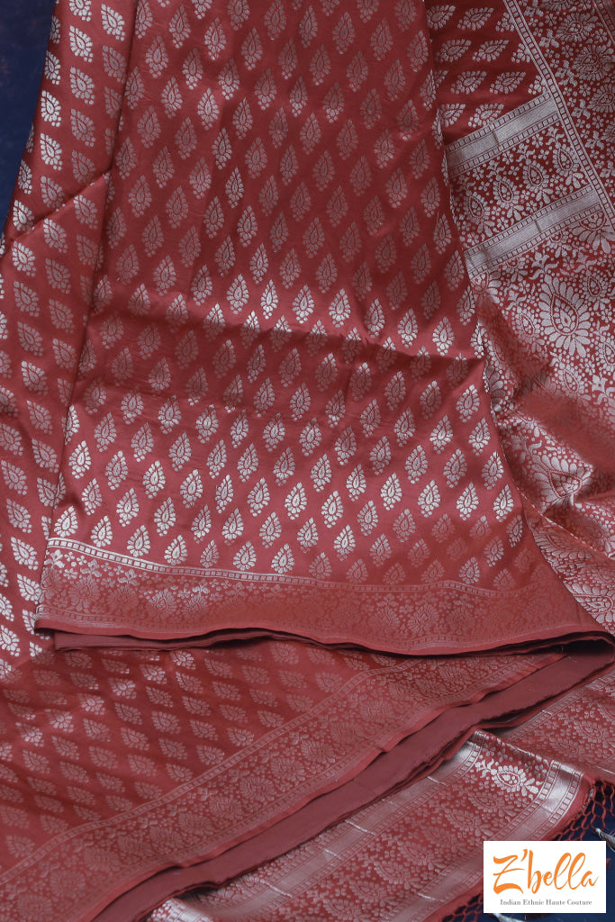 Pure Soft Katan Brocade Silk Saree With Stitched Blouse Saree