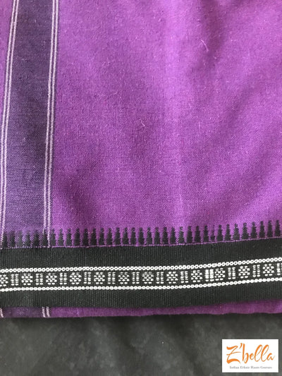 Purple Cotton Mundu Mundu