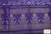 Blue Gajji Silk Bandini Saree With Banarsi Border Stitched Blouse Saree