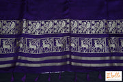 Blue Gajji Silk Saree With Banarsi Border Stitched Blouse Saree