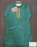 Rama Green Color Kurta With Neck Embroidary Bottom Boy Kids Set