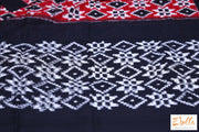 Red And Black Telia Rumal Handwoven Cotton Saree Saree