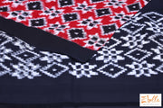 Red And Black Telia Rumal Handwoven Cotton Saree Saree