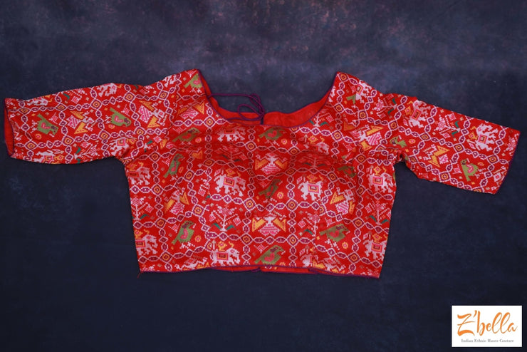 Red Banaras Ikkat Blouse Blouse