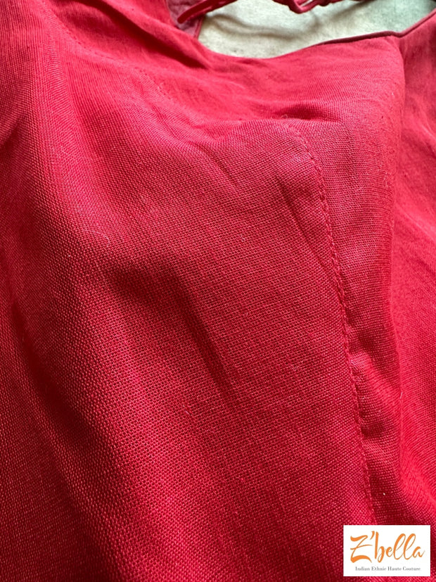 Red Cotton Blouse Blouse