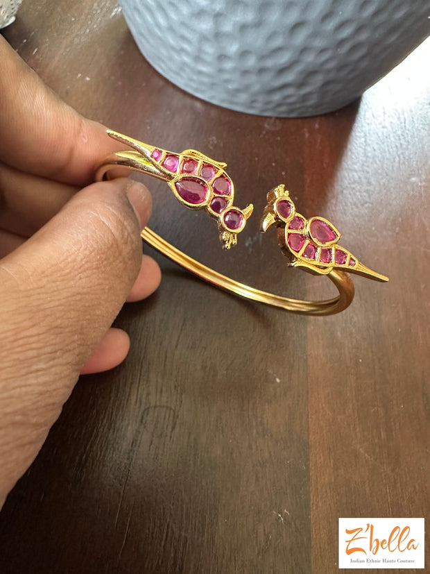 Red Stone Thin Bracelet Bangles