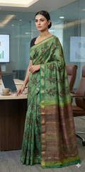 Nashpal Maheshwari cotton saree, Hand block printed with Natural dye