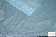 Sea Green Organza Silk Saree With Sequins And Bead Work Stitched Blouse Saree