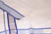 Set Saree With Blue And Silver Border Saree