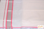 Set Saree With Pink And Silver Border Saree