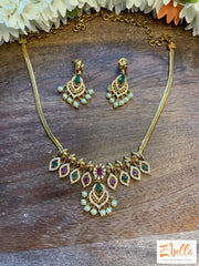 Short Necklace With Earring Necklace
