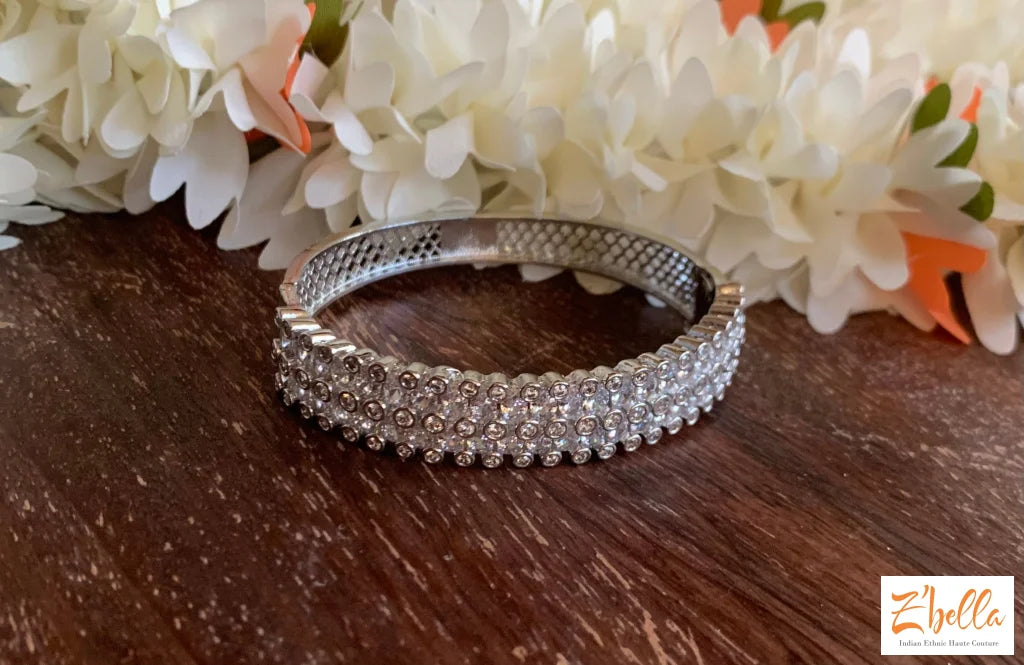 Silver Finish Openable Bracelet Bangles