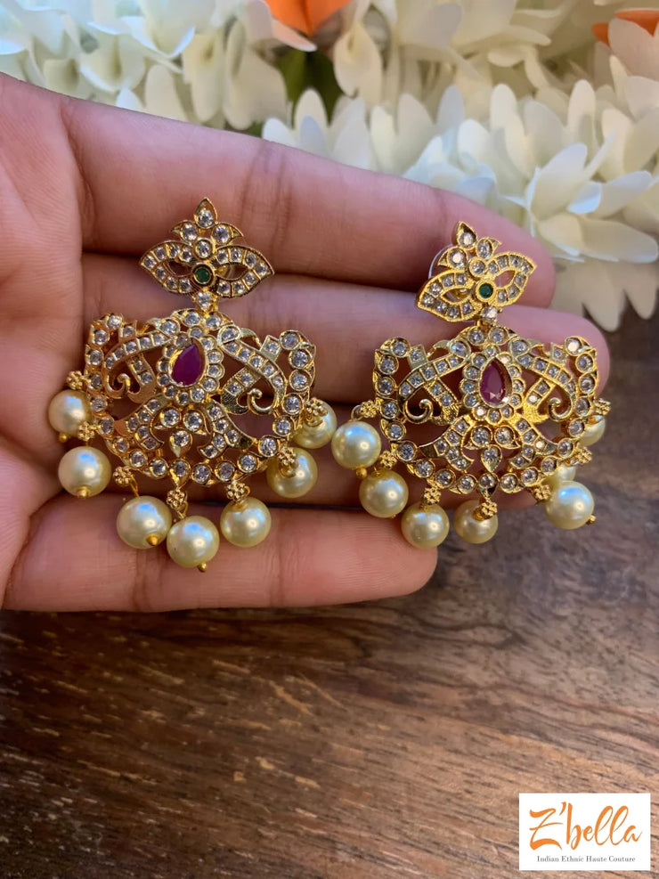 Small Chandlier Earrings Gold Tone
