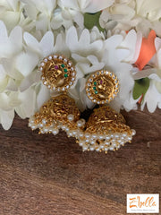 Small Jhumka Earrings Gold Tone