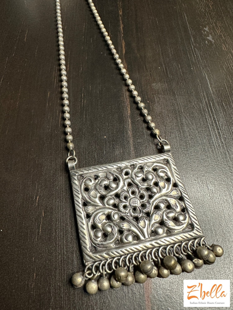 Square Pendent On Chain Necklace