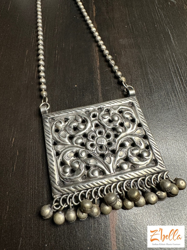 Square Pendent On Chain Necklace