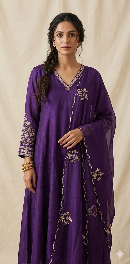 Anarkali with bottom and dupatta