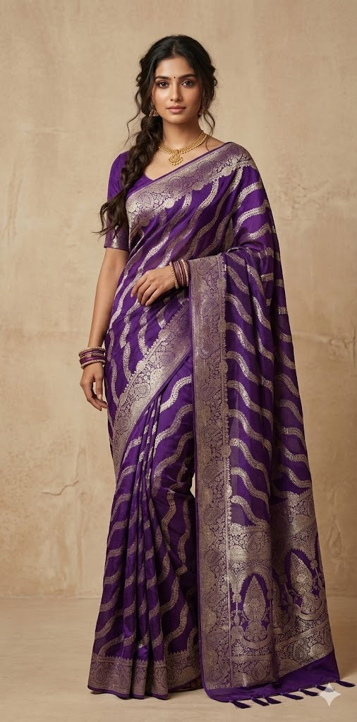 Dola silk saree with stitched blouse