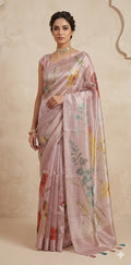 Organza silk tissue saree with digital print, with bP