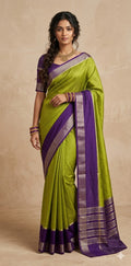 Semi mysore silk saree with stitched blouse