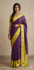 Semi mysore silk saree with stitched blouse