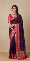 Semi mysore silk saree with stitched blouse