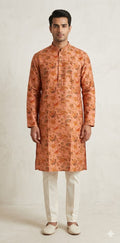 Kalamkari Printed cotton silk kurta