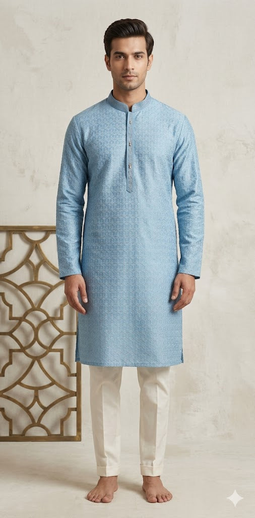 Light blue kurta with bottom
