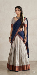 Semi silk brocade dhavani