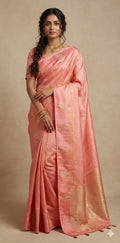 Semi banarsi silk saree with stitched blouse
