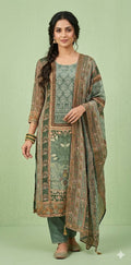 Crepe pakistani kurti with bottom and dupatta