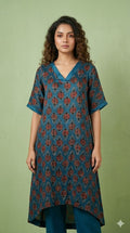Blue modal silk kurti with bottom