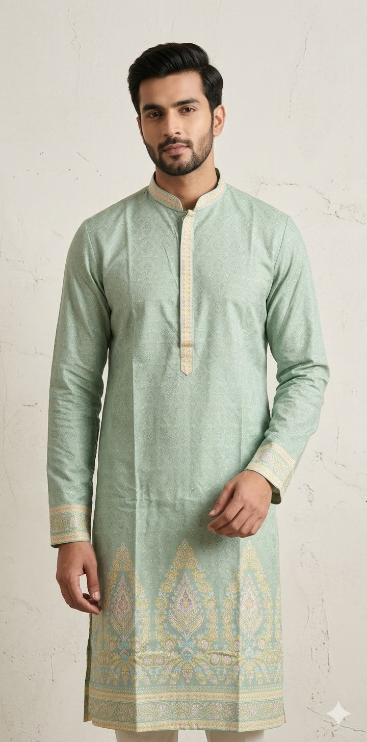 Light green designer kurta