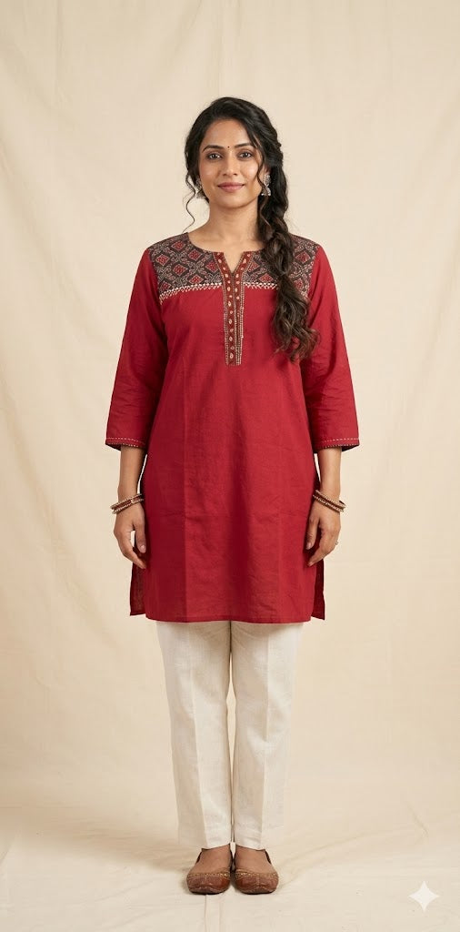 Maroon short kurti