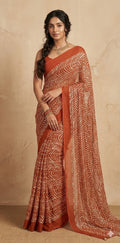 Georgette Designer saree with Gotta patti work and stitched blouse
