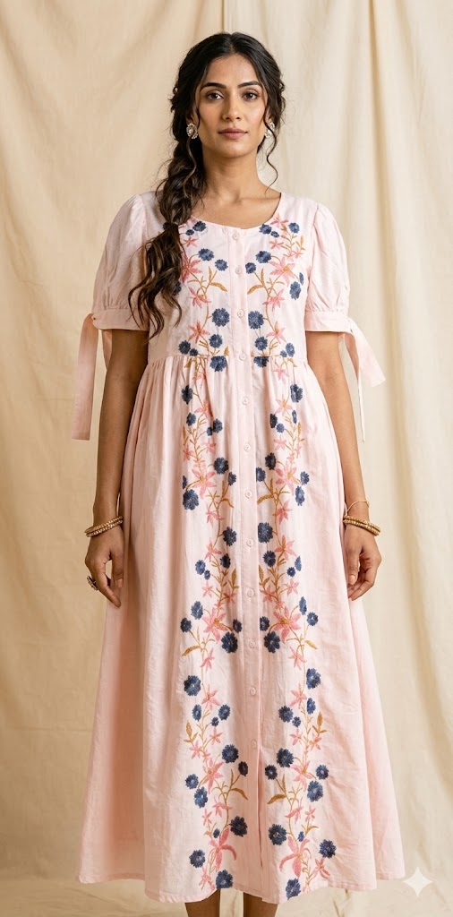 Pink blue dress