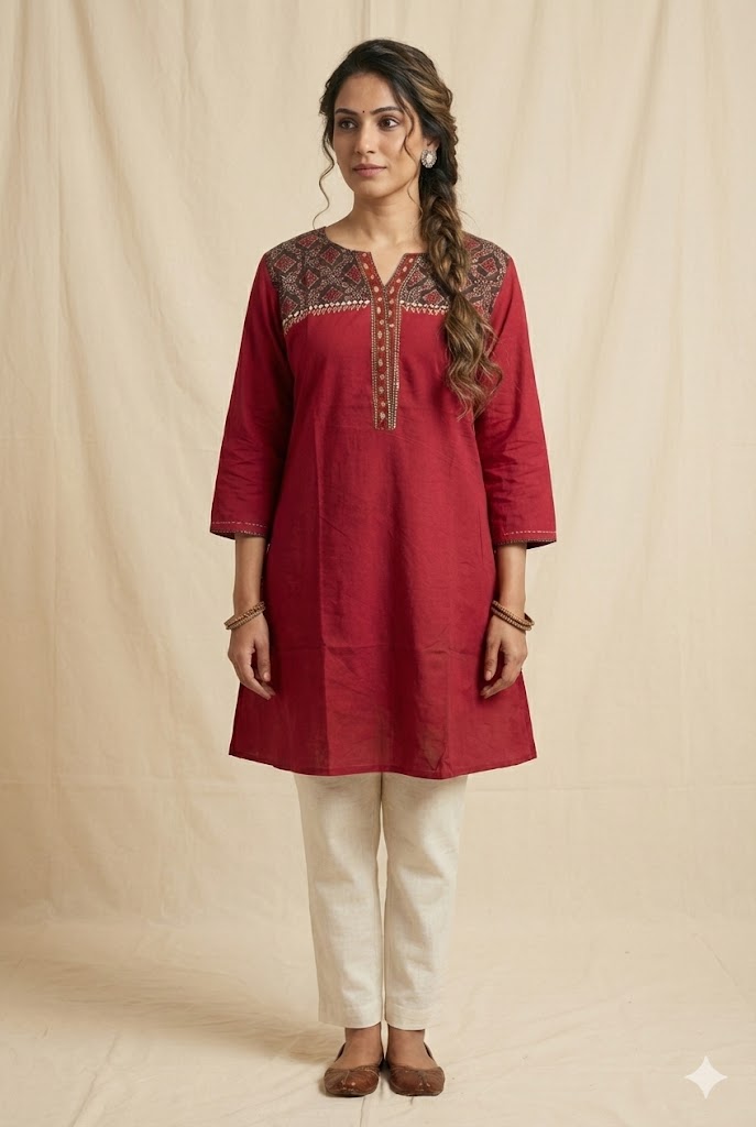 Maroon short kurti