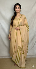 Chanderi silk kurti with bottom and dupatta