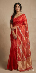 Pure organza silk saree with stitched blouse