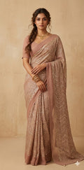 Georgette Designer saree with Gotta patti work and stitched blouse